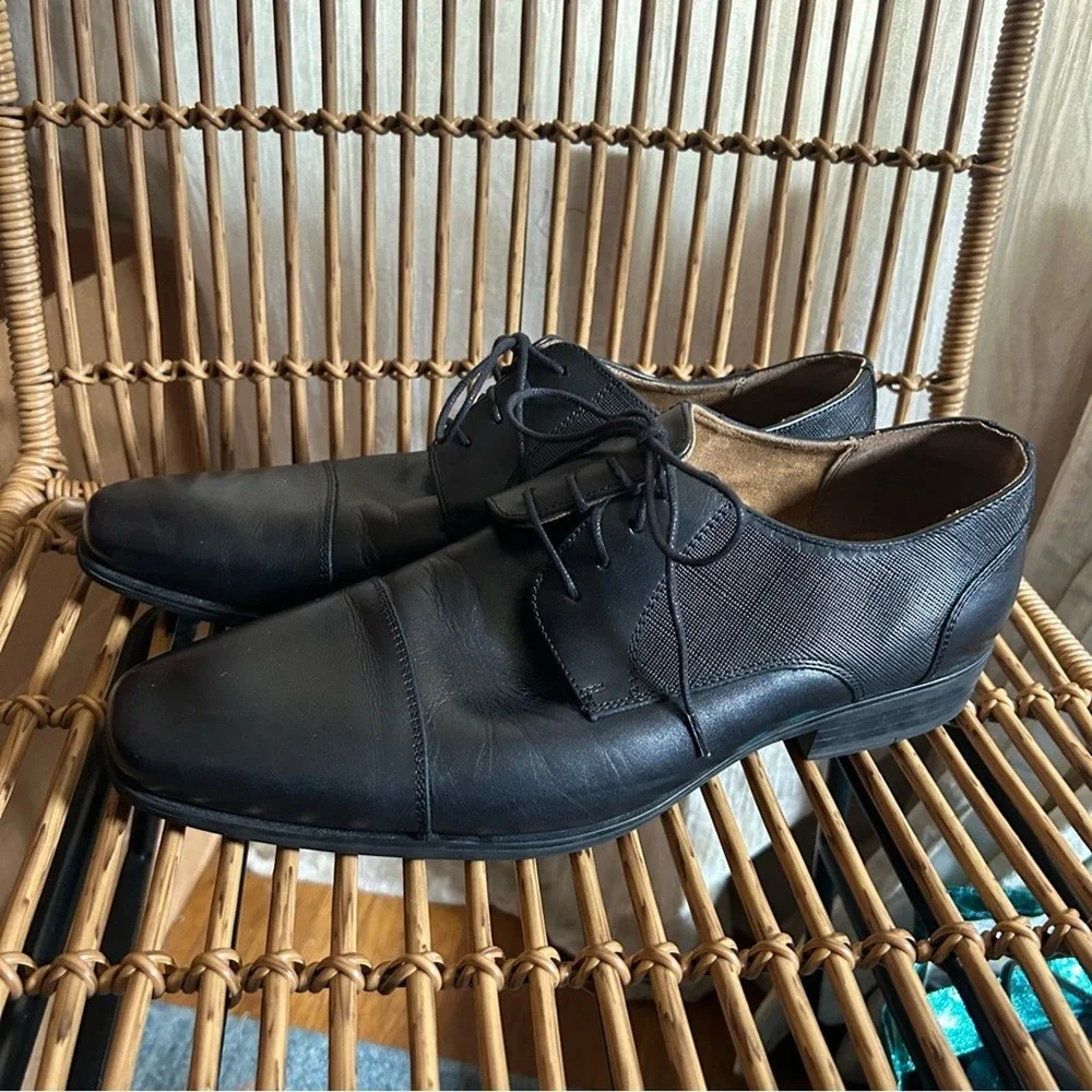 Florsheim Jackson Cap Toe Oxford Black Men's Dress Shoes Leather Size 11M‎